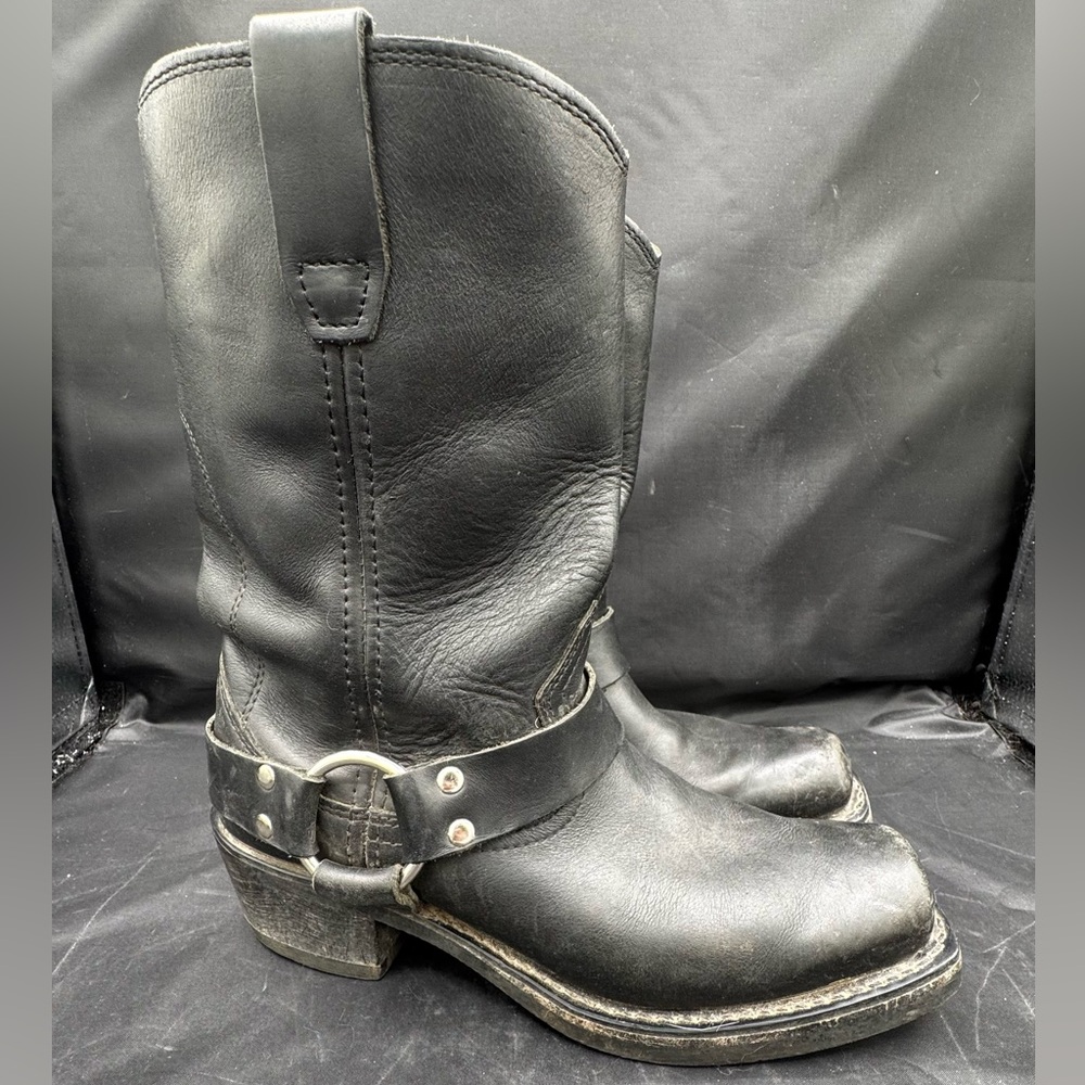 Durango Women’s Black Leather Biker Harness Boots 7